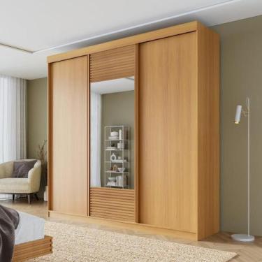 Imagem de Guarda-roupa Casal 3 Portas de Correr 1 Porta com Espelho Samambaia Ca