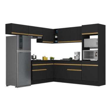 Imagem de Armário De Cozinha Completa De Canto Com Rodapé Veneza Multimóveis V21