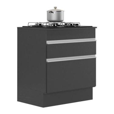 Imagem de Balcão Cozinha Para Cooktop 70 Cm 1 Porta Preto/branco - MULTIMOVEIS