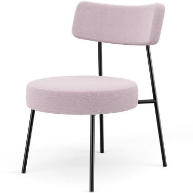 Imagem de Poltrona Decorativa Base Fixa Londres L02 Bouclê Rosê - Lyam
