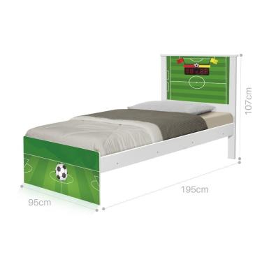 Imagem de Cama Solteiro Adesivada Futebol Gramado Com Colchão