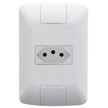 Imagem de Conjunto Placa Com 1 Tomada 2p+t 20a/250v Branca Aria - Tramontina