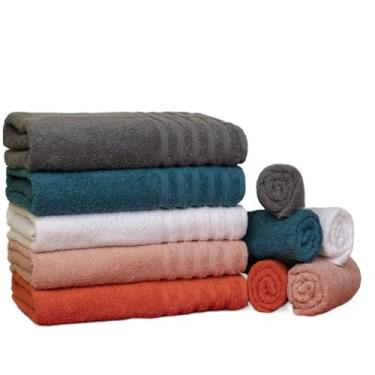 Imagem de Toalha de Banho Gigante, Kit 4 Toalha de Rosto Fio Penteado Maciez Extra, 44cm X 75cm(Variadas)