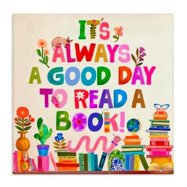 Imagem de Stupell Industries Good Day To Read A Book Canvas Wall Art, design by Katherine Herrell Studio, 61 x 61 cm