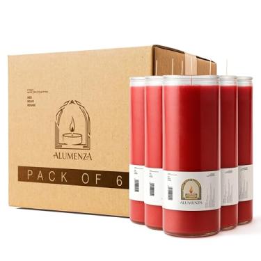 Imagem de Alumenza Vela branca de 7 dias em frasco de vidro – Cera de parafina sem cheiro de queima limpa – Velas de oração devocionais grandes e altas para casa, memorial, rituais, feitiços, batismos, pacote
