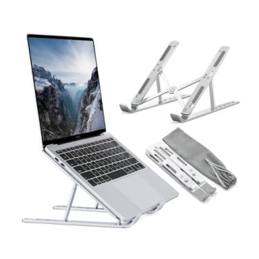 Imagem de Suporte para Notebook Dobrável em Alumínio Ajustável Ergonômico Portátil com Bolsa Premium Resistente