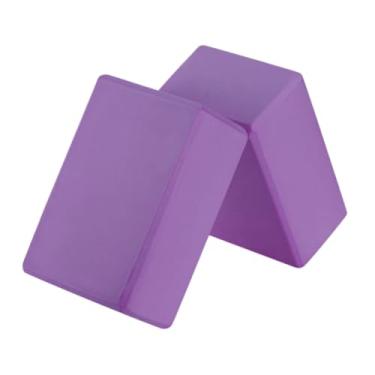 Imagem de menolana Equipamento de exercícios de tijolos de ioga, acessórios de academia antiderrapantes, prancha para fitness, pilates, alongamento, meditação, Roxo