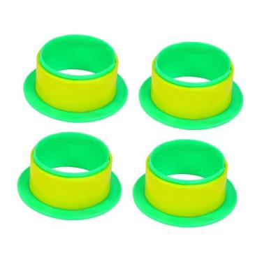 Imagem de oshhni Dispensador de filme stretch com 4 puxadores para movimentação de rolos de filme stretch, máquina compacta de embalagem retrátil, alças para paletes, 76mm, Verde Amarelo