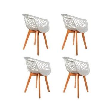 Imagem de Conjunto 4 Cadeiras Web  Wood Branca