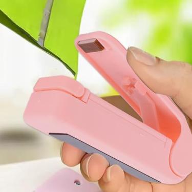 Imagem de 1 máquina de selagem, saco térmico, embalagem, selador, saco de armazenamento de plástico, clipe de selagem para lanche, utensílios de cozinha, 9,5 x 5 x 3,5 cm (rosa)