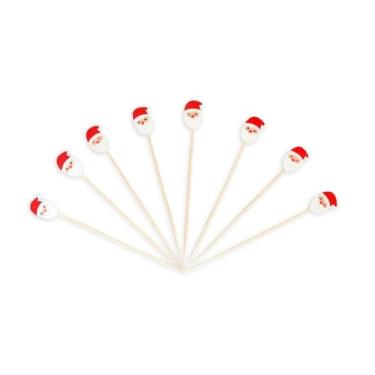 Imagem de Kit 36 Palitos Petisco Rosto Papai Noel Decoração Natalina