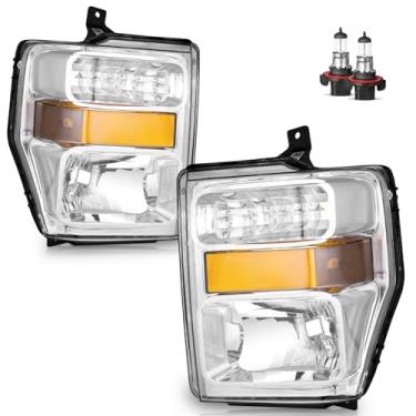 Imagem de KarSpareHub Conjunto de faróis para Ford F250 F350 F450 F550 2008-2010 Super Duty substituição para motorista e passageiro