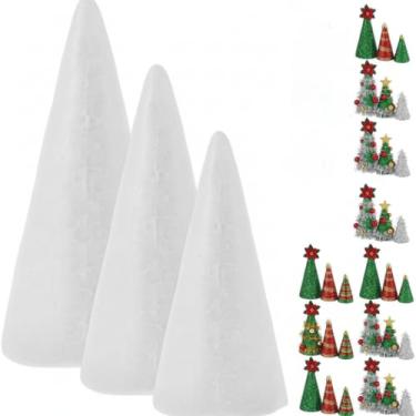 Imagem de Homoyoyo 30 peças de cones brancos para artesanato, decoração de árvore de Natal para meninos e meninas, materiais variados