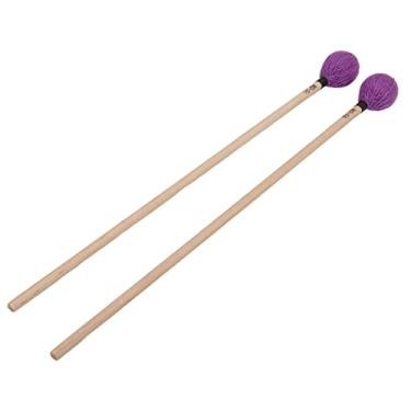 Imagem de LiebeWH 1 par de Marimbas de Cabeça de Fio Duro Médio, Alças de Bordo, Aderência Confortável, Adequado para Jogadores de Marimba e Vibrafone (Roxo)