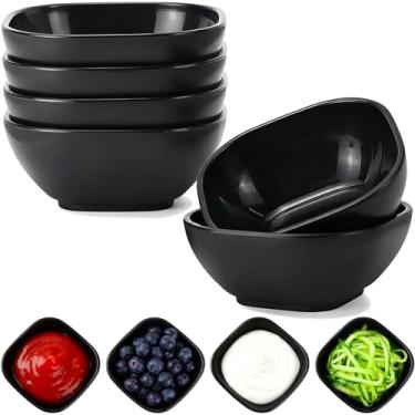 Imagem de Pacote com 6 tigelas inquebráveis, pratos de molho de soja de palha de trigo de 127 g, conjunto de tigelas pequenas de sobremesa, mini tigelas de molho para molho para acompanhamento, ketchup, lanche