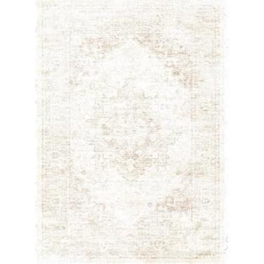 Imagem de Zanipex Tapetes de área de 20 x 25 cm para sala de estar, tapetes laváveis para quarto, 13 x 17 cm, entrada de corredores, cozinha, interior, boho, tapete bege (bege claro, 5 x 20 cm (retangular))