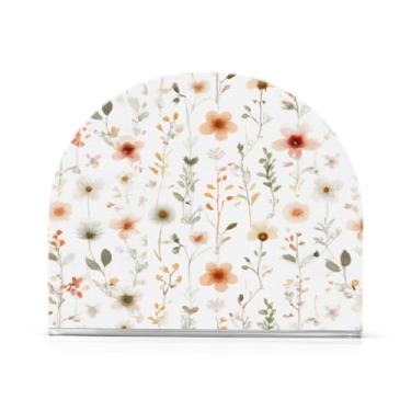 Imagem de JUZIHAI Porta-guardanapos de flores para mesa dispensador de guardanapos de acrílico para mesa suporte de lenços independente para cozinha sala de jantar bar festa decoração de casa