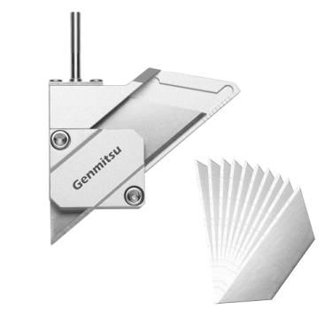 Imagem de Genmitsu Cortador de faca para fresadora CNC, eixo de precisão de 1/20.3 cm com rolamentos duplos, vinil de corte suave, papelão, plástico, borracha, 10 peças de lâminas incluídas