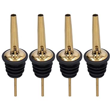 Imagem de Mingzhe Bico de Vinho Durável, Rolha de Borracha de Aço Inoxidável para Vinho para Bar Doméstico, Vazamento Suave, Bico de Garrafa de Vidro à Prova de Vazamento Com (capuz dourado)