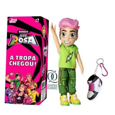 Imagem de Boneco Void Dos Rosa Com Chaveiro Baby Brink Articulado Brinquedo Infa