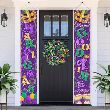 Imagem de Banner de porta de carnaval sinal de varanda decorações de carnaval ao ar livre banner carnaval decorações de pendurar porta para casa ao ar livre interior