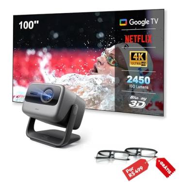 Imagem de [Kit] JMGO N1S Infinity Projetor Laser Triplo 4K + NothingProjector Tela 100" ALR/CLR, 2450 Lúmens ISO, 4K UHD, Netflix Google TV, Rejeição de Luz, HDR10, Dolby Digital Plus, Auto Foco 360°