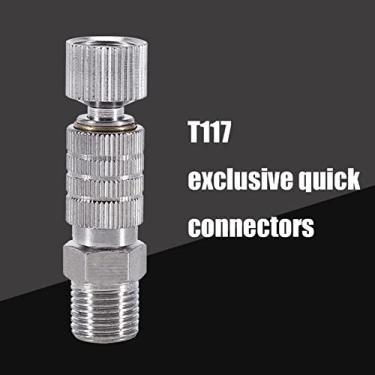 Imagem de Acouto Adaptador de Acoplamento de Desconexão Rápida de Aerógrafo de 1/8 pol. Com Acessórios Masculinos e Femininos, Aerógrafos de Controle de Fluxo de Ar Sem Complicações, Mecanismo de Autovedação,