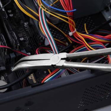 Imagem de Alicate de ponta curva de cabo longo, alicates de alcance longo de 28 cm, cabeça dobrada de 30 graus, ponta de agulha que se encaixa em espaços estreitos