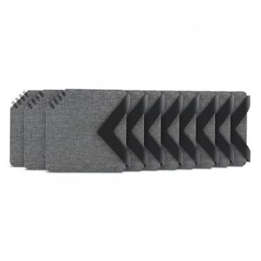 Imagem de UTIMAIS+ Mini Caderno com Capa em RPET, Fecho Magnético em PU, 70 Folhas Pautadas, Papel 100g/m², Preto, Cinza, Azul Marinho, Ecológico (10, Cinza)