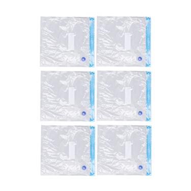 Imagem de Cryfokt Saco de Armazenamento a Vácuo Transparente, Boa Vedação, Reutilizável, Economizador de Espaço, Sacos Seladores a Vácuo para Roupas, 6 Peças (B:26 * 28cm)