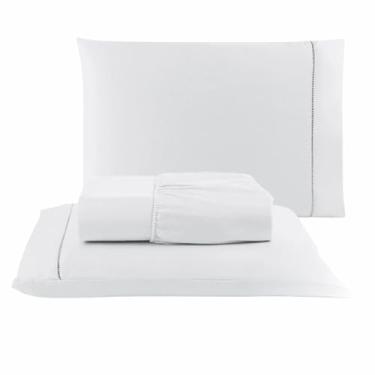 Imagem de Kit Lençol Cama Casal Queen King Solteiro 03 Peças (3, BRANCO, SOLTEIRO)