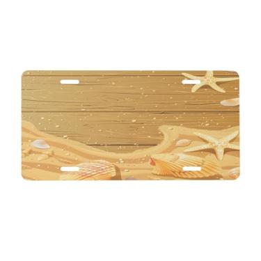 Imagem de Placa de licença dourada de madeira de praia para placas dianteiras de carro alumínio metal adequado para caminhão, placa de porta de carro, bar, café, acessórios automotivos para homens e mulheres 15