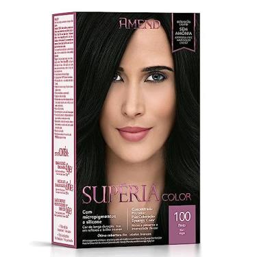 Imagem de Kit Banho De Brilho Amend Supéria Color, 100g, Sem Amônia, Condiciona Os Fios Realçando A Cor, Brilho Intenso E Vitalidade Aos Cabelos, Sem Amônia E Sem Oxidantes (100 Preto)