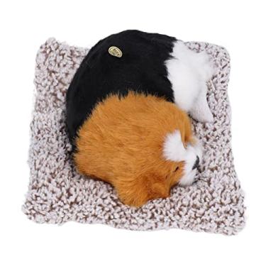 Imagem de GLOGLOW Itens Decorativos de Mesa Brinquedo de Pelúcia Com Sons, 17x14cm, Cachorrinho Macio para Crianças e Decoração de Casa, Cão de Dormir Realista Alimentado por Bateria Nan (Cachorro Migru)