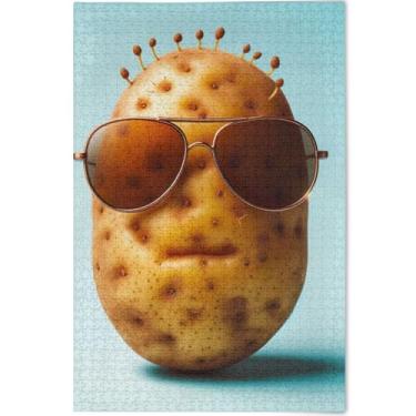 Imagem de Quebra-cabeças engraçados de batata legal, 500 peças para adultos, família, elefantes brancos, presentes para adultos, arte floral personalizada, 52 x 37,8 cm