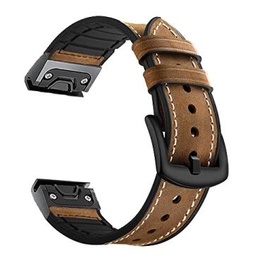 Imagem de ANZOAT 26 22mm Pulseira de relógio para Garmin Fenix 7 7X 6X 6Pro 5X 5 Plus 3HR Enduro Descent Mk2 Pulseira de couro de liberação rápida Smartwatch (Cor: X, Tamanho: 26mm Descent Mk1 MK2)
