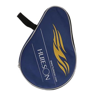 Imagem de Pegciuho Capa Protetora Portátil para Raquete de Tênis de Mesa com Compartimento para Bolas Na Parte Traseira, Comporta 1 Raquete, Azul
