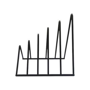 Imagem de Escritório Organizador de pastas arquivo, mesa antiderrapante, triangular, estante, suporte para livros, para escritório receitas Organizador de mesa(Preto)