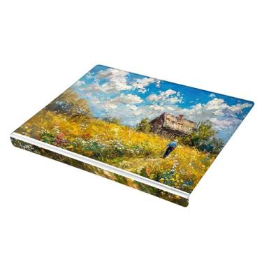 Imagem de SEHANY Tábua de corte de acrílico Van Gogh's Starry Night com borda de balcão, 34 x 42 cm, placa de corte transparente antiderrapante para bancada de cozinha, perfeita para pão, frutas e vegetais