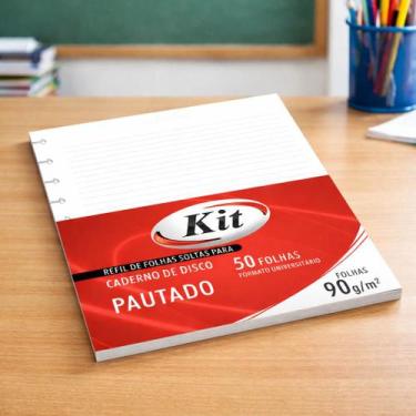 Imagem de Refil De Folhas Soltas Para Caderno De Disco Pautado Grande Universitá