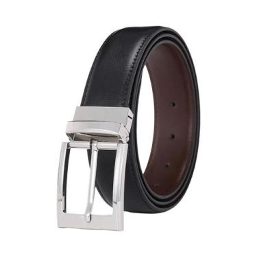 Imagem de Cinto Masculino Reversível De Couro Legítimo Com Fivela De Pino, Cinto