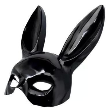 Imagem de Máscara Coelhinha Preta Sensual para Festa e Carnaval - Genérico