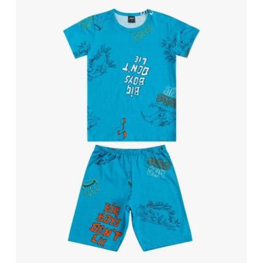 Imagem de Pijama Infantil Camiseta e Bermuda Select Azul, 8, Azul