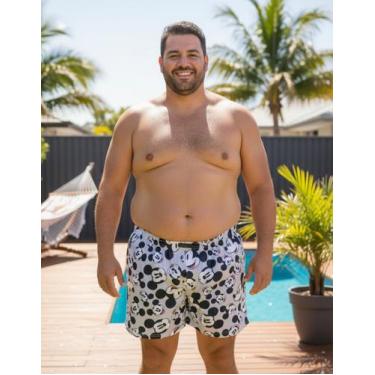 Imagem de Samba Canção Short Pijama de Dormir Masculino Plus Size Estampado Pers