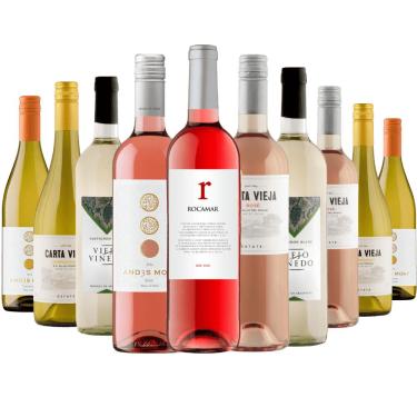 Imagem de Kit 10 Vinhos Brancos e Rosés Especial