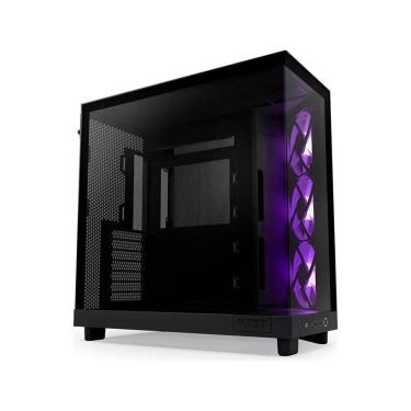 Imagem de Gabinete Gamer NZXT H6 Flow Edition, Mid Tower, RGB, ATX, Lateral em Vidro, Com Fans , Preto-Unissex
