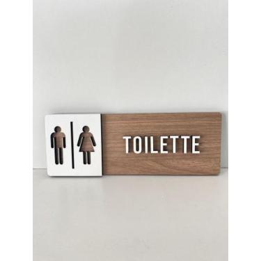 Imagem de Placa de sinalização Toilette Banheiro em mdf - Realaser Store
