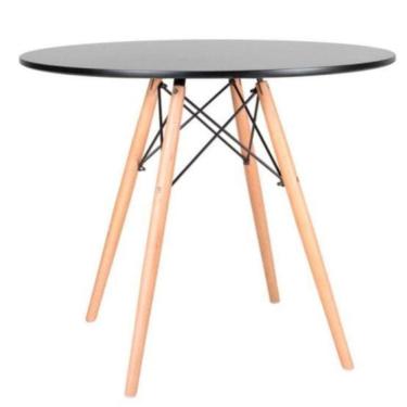 Imagem de Mesa Sala de Jantar Redonda 90cm Eiffel Eames Preto