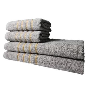 Imagem de Jogo De Toalha 2 Banho 2 Rosto 4pçs Luxo Dubai Cinza - TOALHAS SHOW