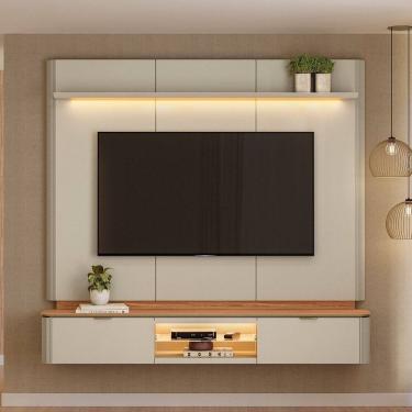 Imagem de Painel Home Ferrara para Tv de até 70" Linea Brasil Canela/Off White